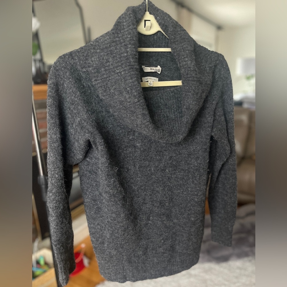 Wilfred Free Grey Cowl Neck Sweater- alpaca/wool blend.